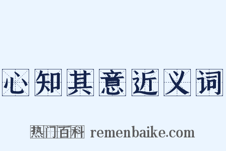 心知其意近义词是什么意思的图片